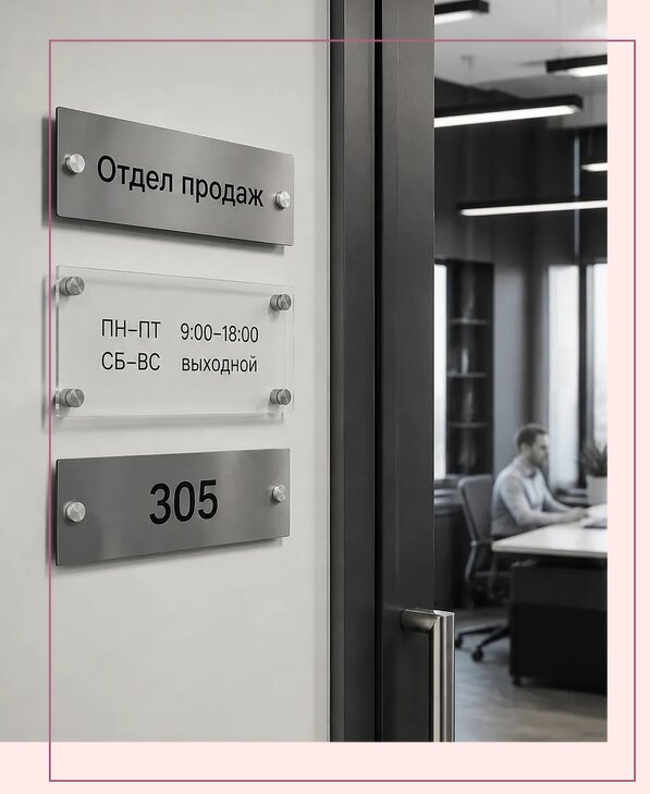 Офисные таблички на дверь в Ярославле по цене от 5031 р. | Аванза-Рсл